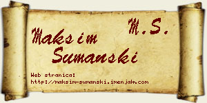 Maksim Šumanski vizit kartica